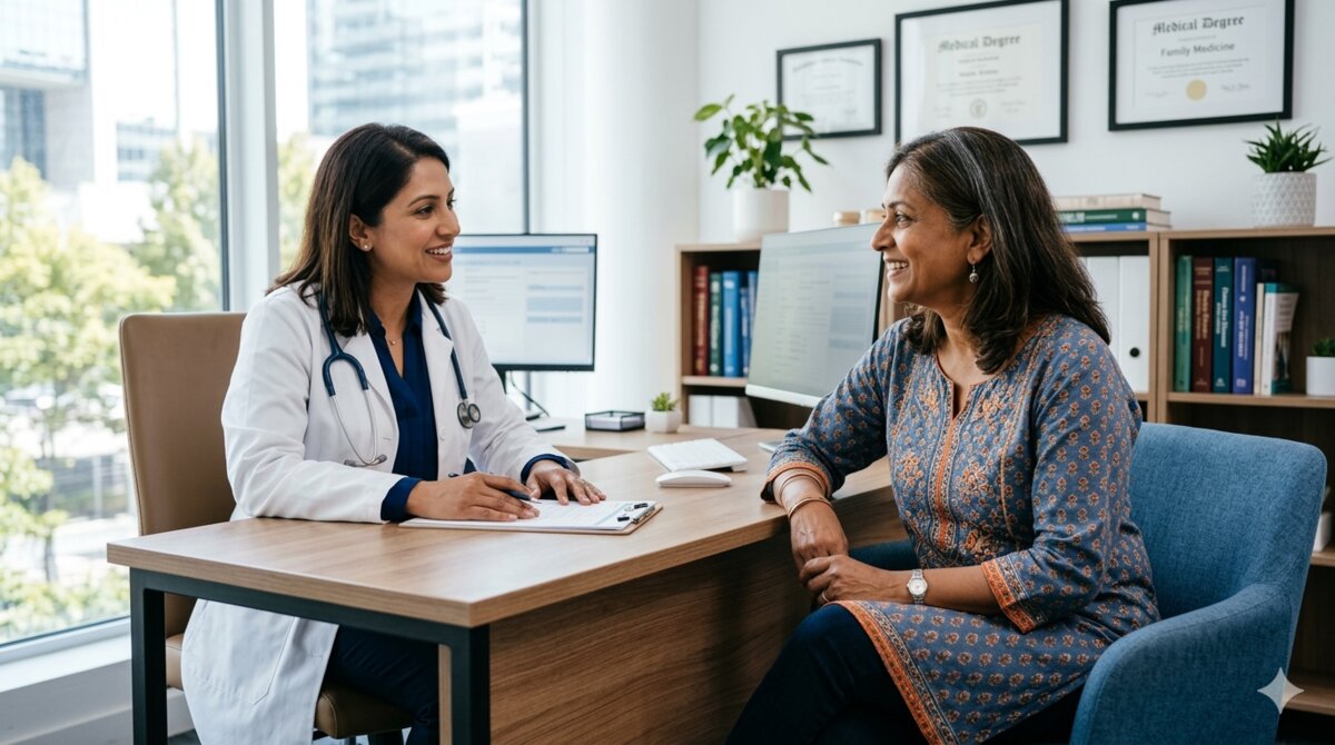 Mature woman with silver hair smiling