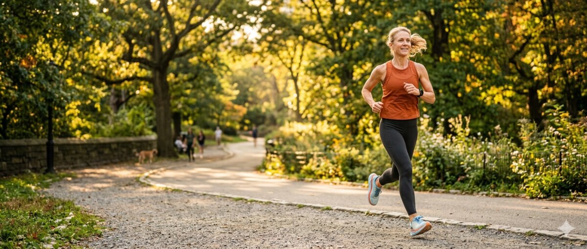 Mature woman exercising at gym